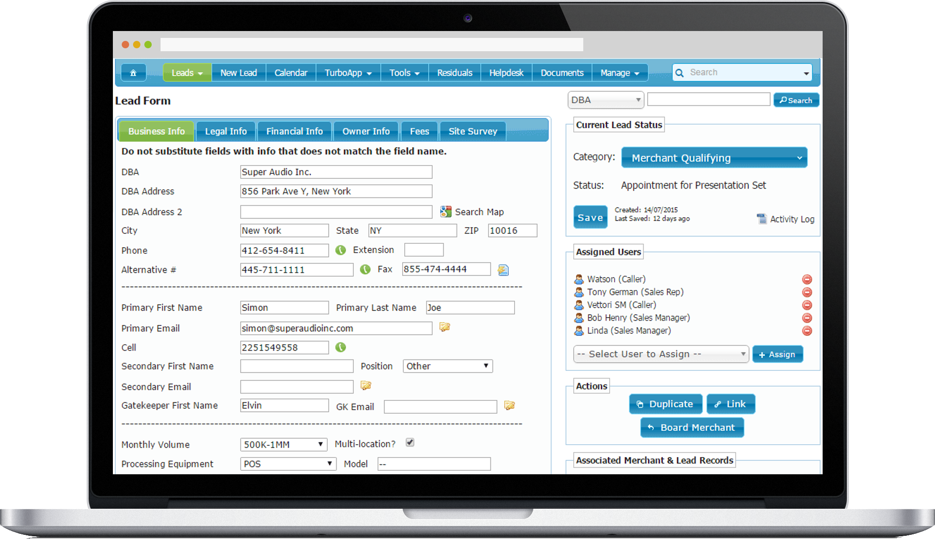 Features - First Data TSYS & Worldpay CRM - IRIS CRM - IRIS CRM