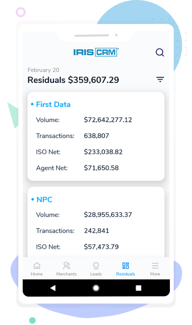 Residuals Calculations Reporting and Management First Data & Vantiv