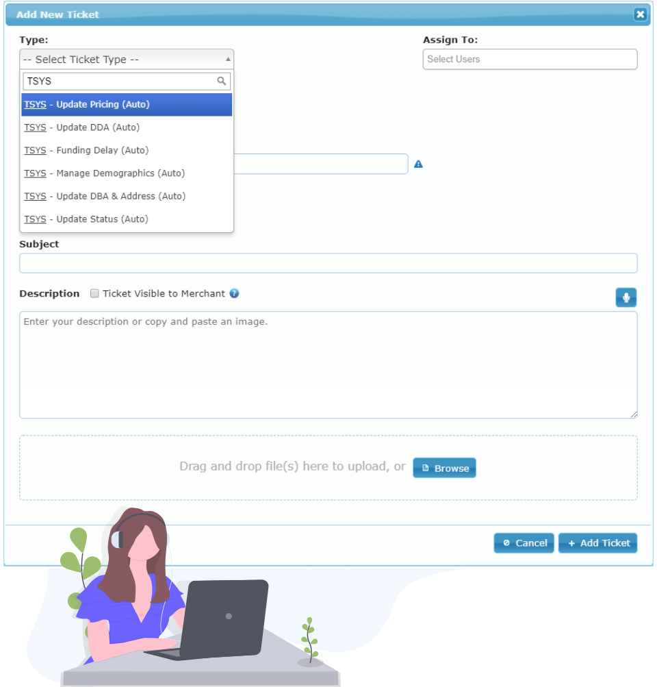 TSYS Merchant Real-Time Maintenance.