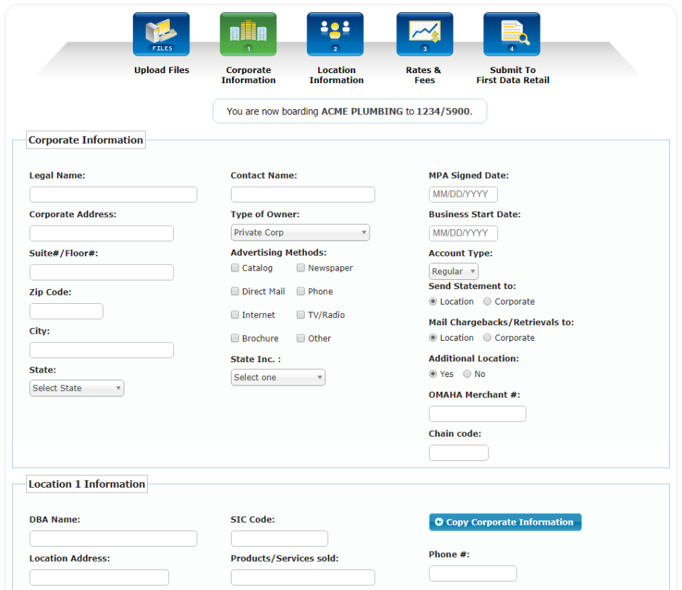 Step Two: Corporate Information