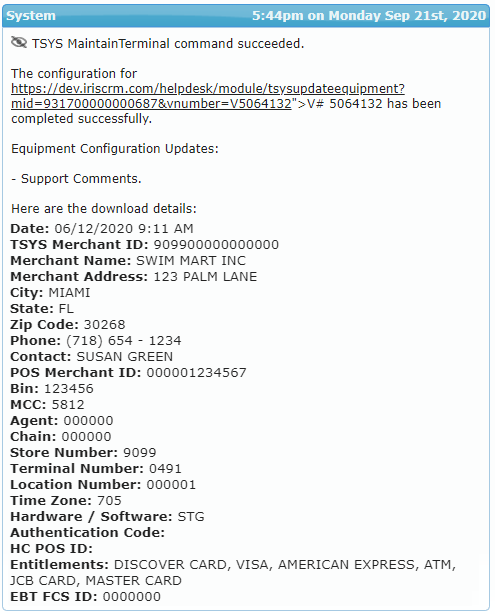12 maintainTerminal-command TSYS command status