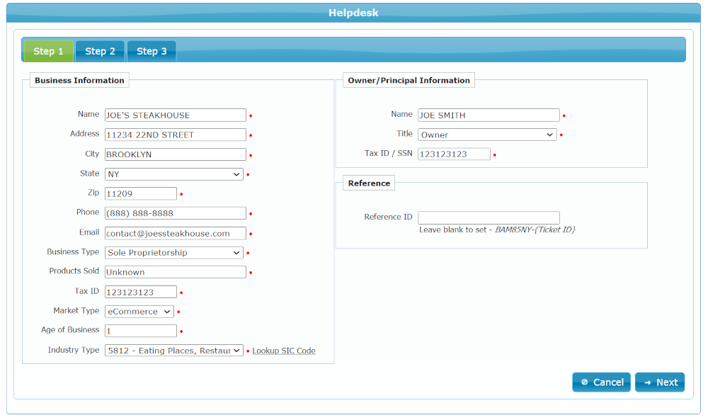 Business Information in Authorize.Net Onboarding IRIS CRM Business Information in Authorize.Net Onboarding IRIS CRM