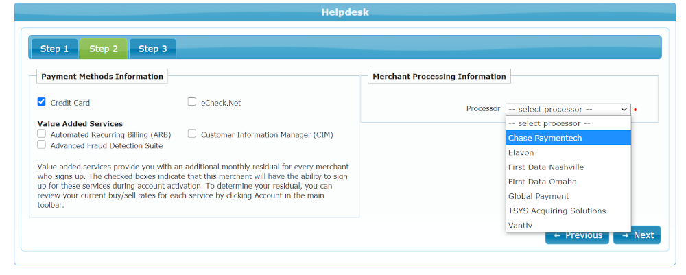 Payment Methods and Merchant Processing Information Payment Methods and Merchant Processing Information