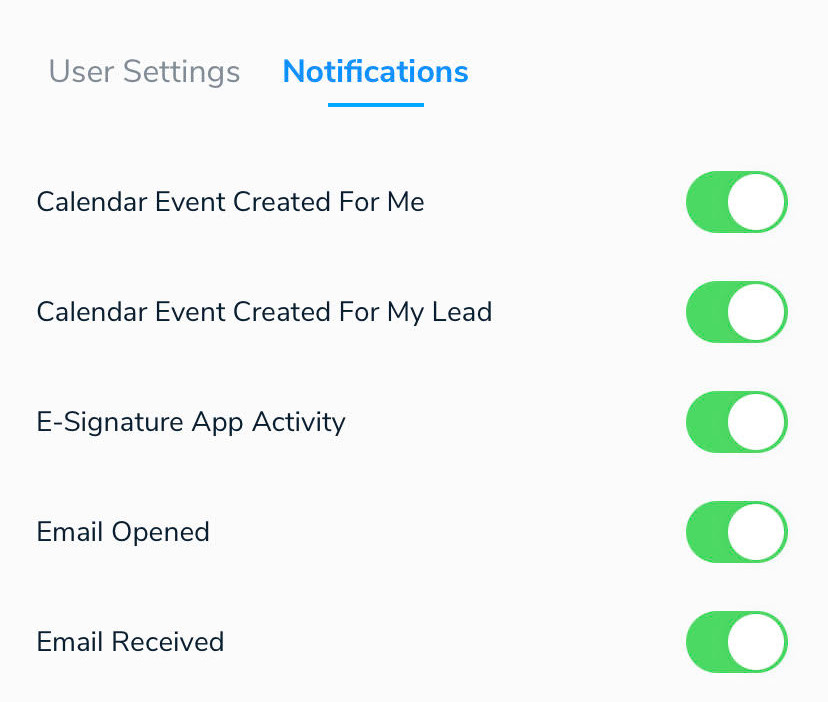 IRIS CRM Mobile App Notifications Settings IRIS CRM Mobile App Notifications Settings