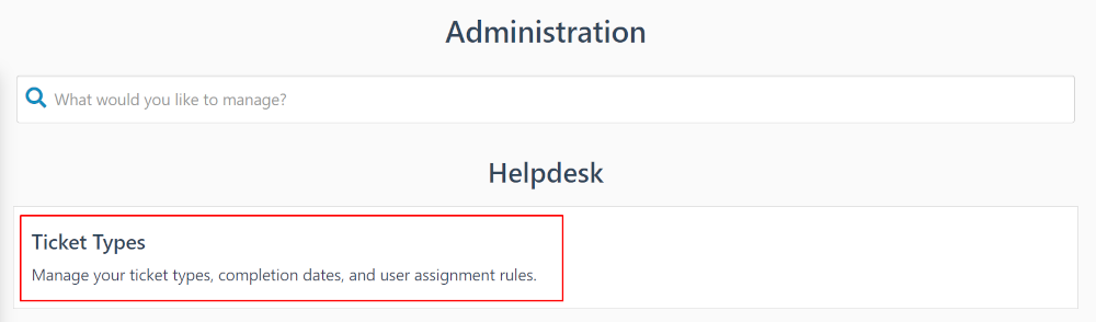 Ticket Types Setting in Administration Ticket Types Setting in Administration