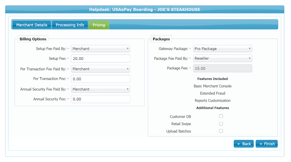 Pricing USAePay Onboarding in IRIS CRM Pricing USAePay Onboarding in IRIS CRM