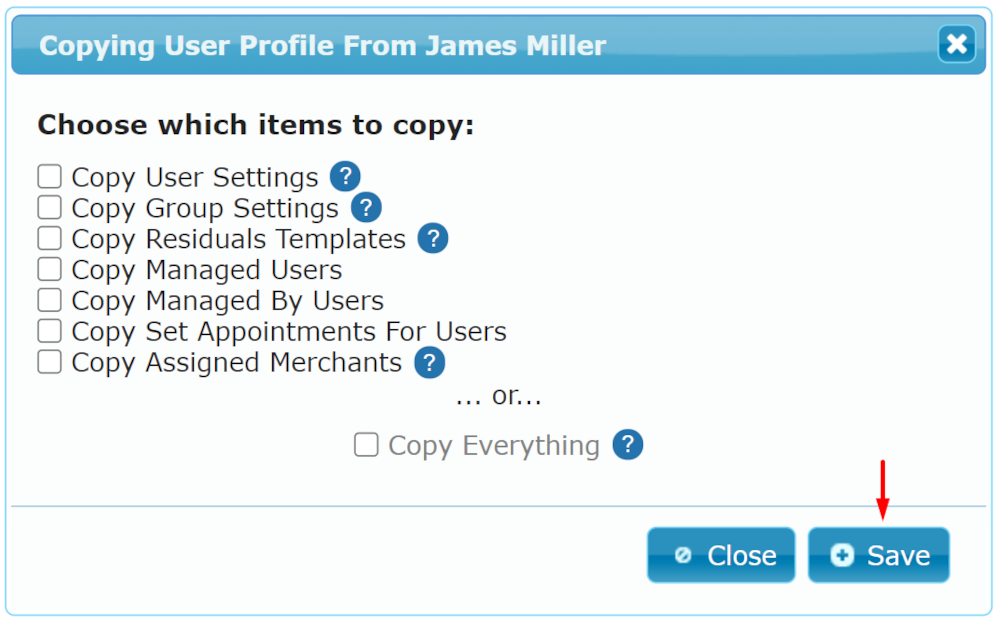 Copy Settings