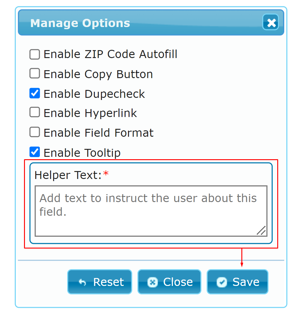 Helper Text