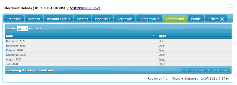 Merchant Details Merchant Details
