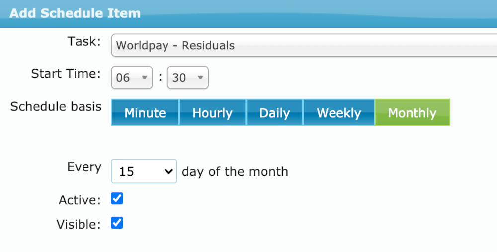 Scheduled Task - Vantiv iQ Residuals Scheduled Task - Vantiv iQ Residuals