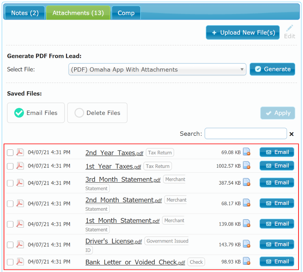 Lead Attachments in IRIS CRM