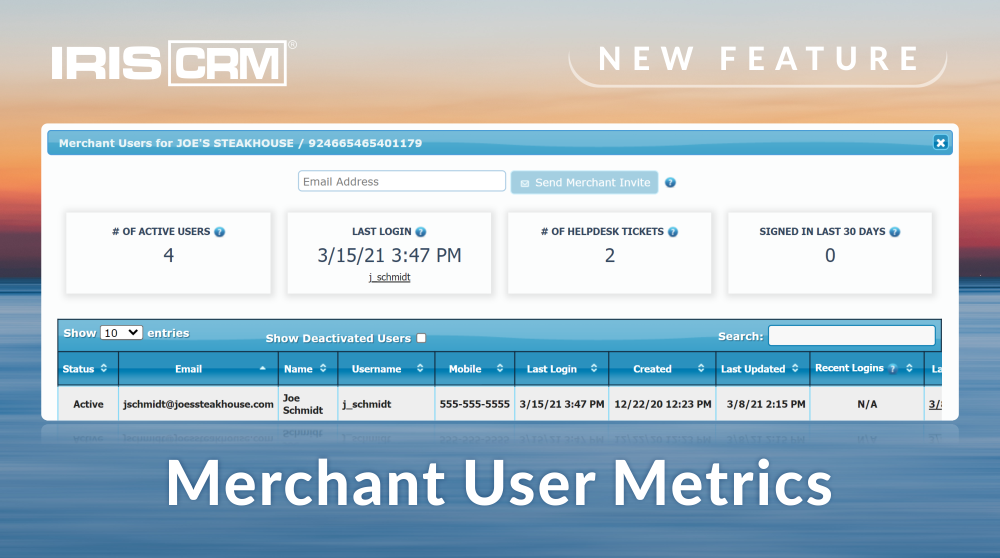Merchant User Metrics Merchant User Metrics