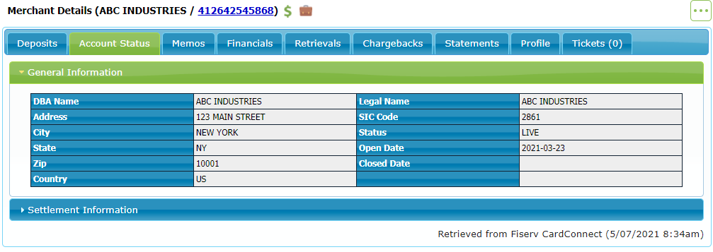 Account Status Account Status