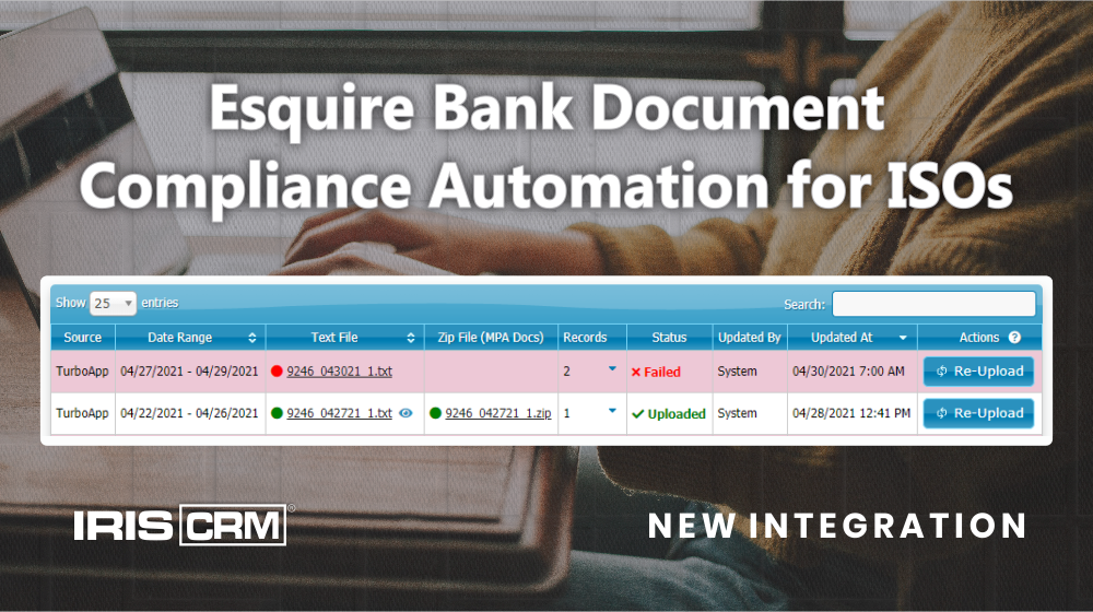 New Integration: Esquire Bank Document Compliance Automation for ISOs New Integration: Esquire Bank Document Compliance Automation for ISOs