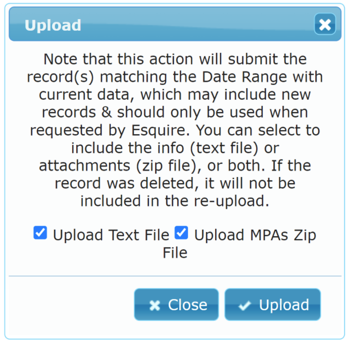 Upload notice