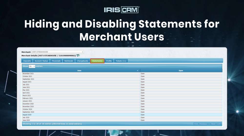 Hiding and Disabling Statements for Merchant Users Hiding and Disabling Statements for Merchant Users
