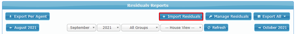 Import New Residuals Report Import New Residuals Report