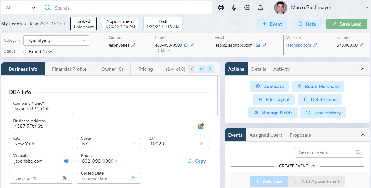 Lead Record in New User Interface