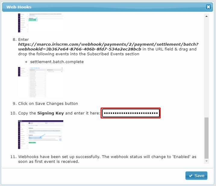 IRIS CRM Signing Key
