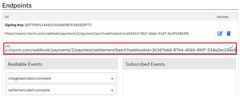 NMI 2nd Endpoint URL