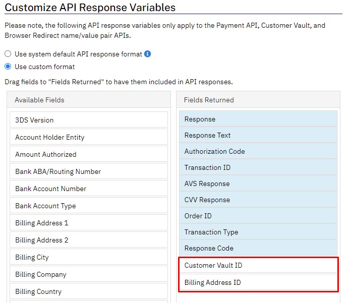 Updated NMI API Configuration