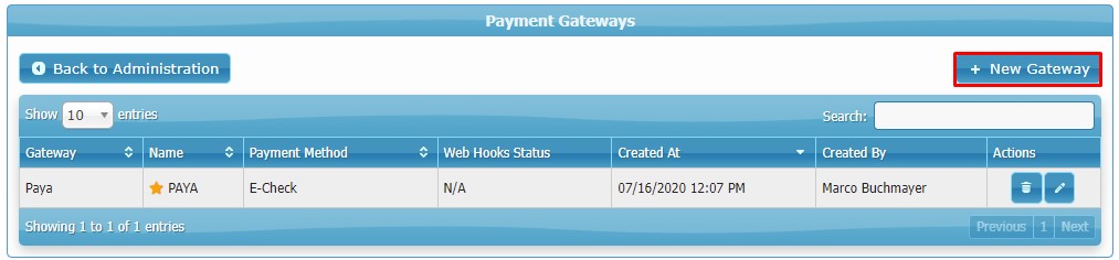 Add New IRIS CRM Payment Gateway