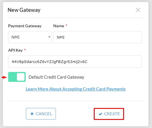 Create NMI Gateway in IRIS CRM