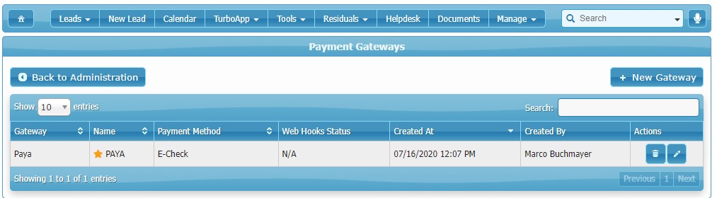 IRIS CRM Payment Gateways