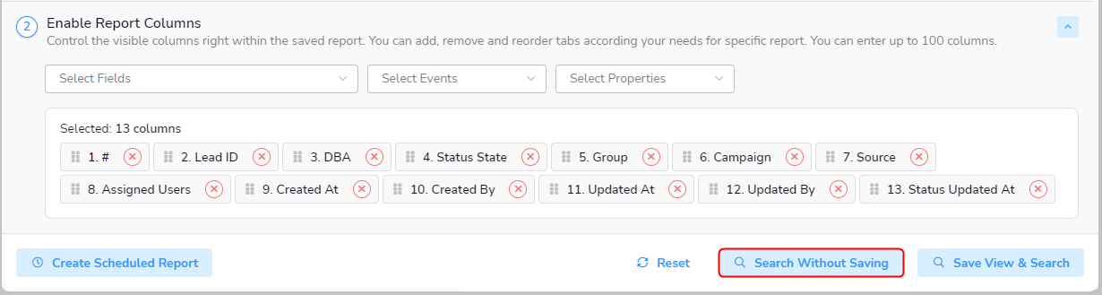 Search Without Saving View Search Without Saving View
