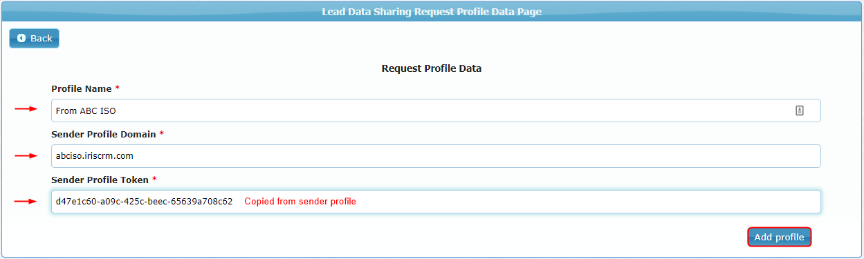 Receiver Profile Settings