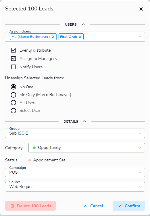 IRIS CRM New UI - Manage Leads