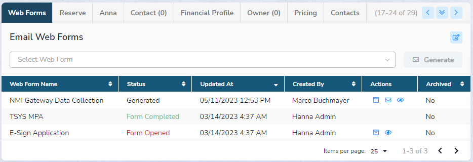 Web Form Lead Activity